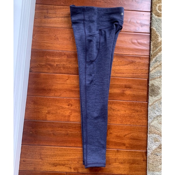 Athleta Girl Size L Polartec Stash Tight Legging Blue Navy Heather 793570 - Picture 6 of 15